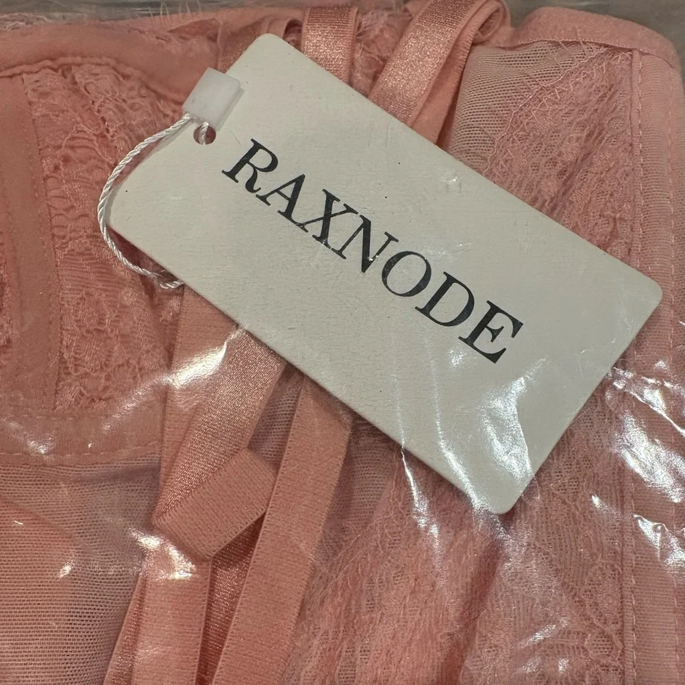 Pink Lace Corset  Bustier  Top Sz L NWT - Picture 2 of 16